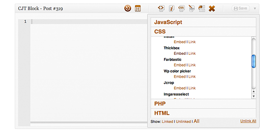Edit at the Post/Page level with code block metaboxes